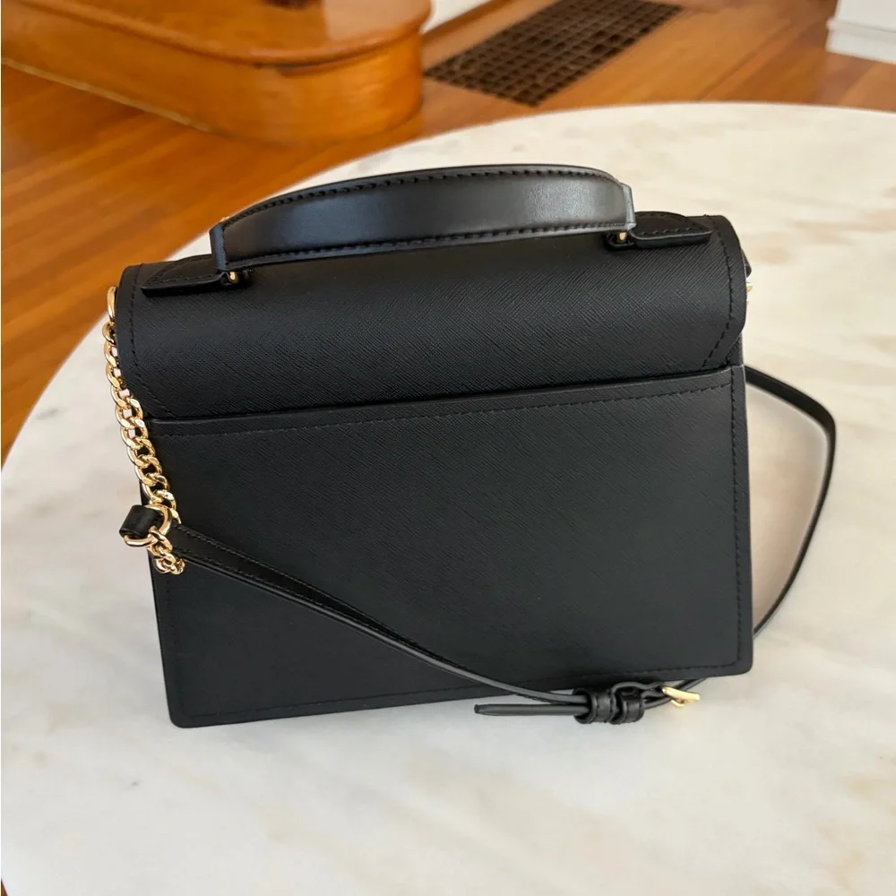 Michael Kors Black Leather Top-Handle Satchel with Gold Hardware - Picture 5 of 5